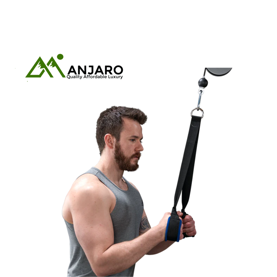 Body-Solid Nylon Triceps Strap NTS10 – Neoprene-Lined Cable Attachment for Arm & Core Workouts