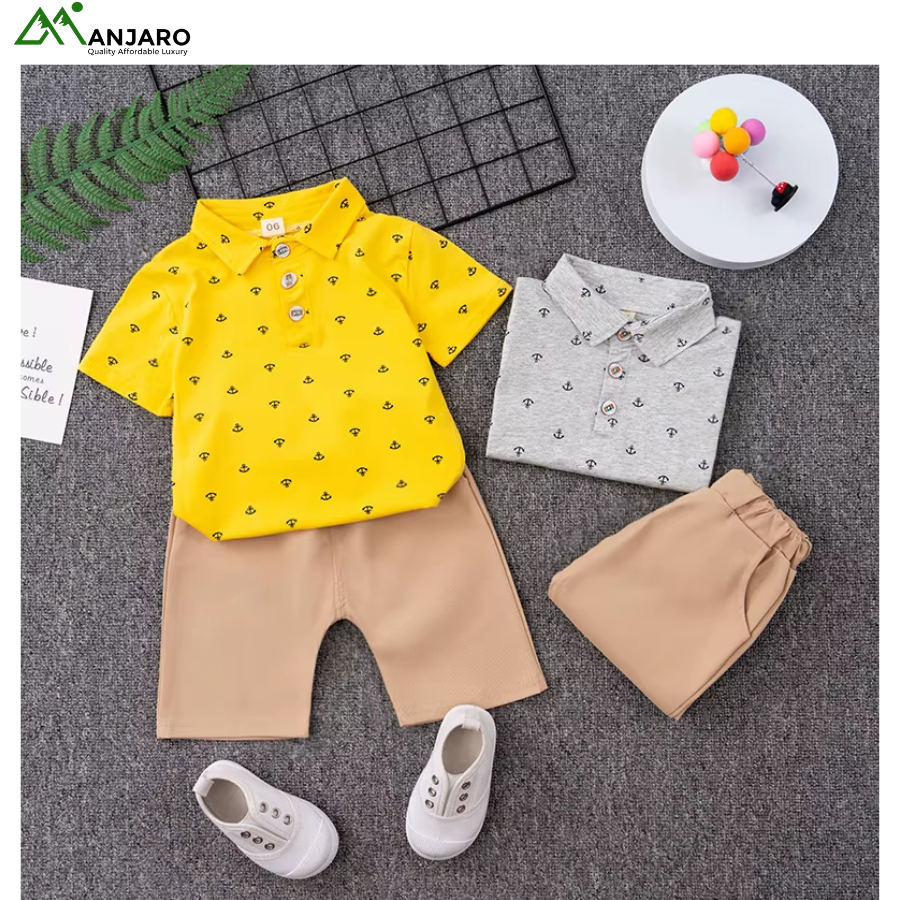 Summer Children’s Cotton Clothing Set – Casual Boys 2-Piece T-Shirt & Shorts Outfit(Shipping Fee Included)