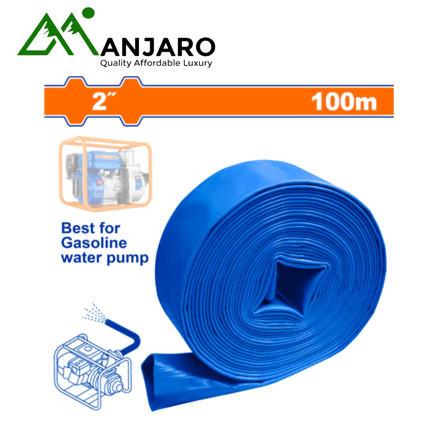 WPFH0205 & WPFH0210 PVC Lay Flat Hose 2"