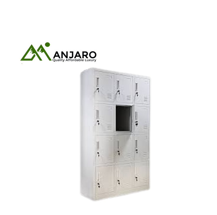 12-Door Steel Locker Cabinet – Secure Office Storage for Personal Belongings | Durable Multi-Compartment Unit
