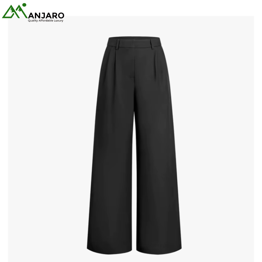 D&M Women’s High-Waist Loose Wide-Leg Pants – Breathable Slimming Summer Suit Trousers | Casual Floor-Length Comfort Fit