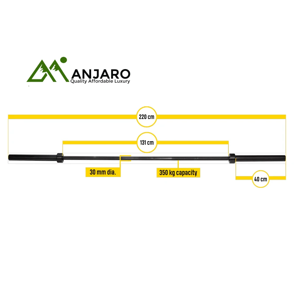 Body-Solid Olympic Bar 220cm OLBAR220 – Heavy-Duty Steel Barbell for Strength & Power Training