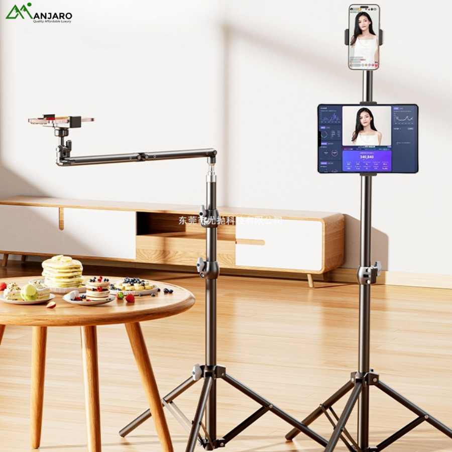 Mobile Phone Holder Floor-Standing Selfie Stick Tripod – 2025 Adjustable Live Shooting Stand for Video & Overhead Photography(shipping fee included)