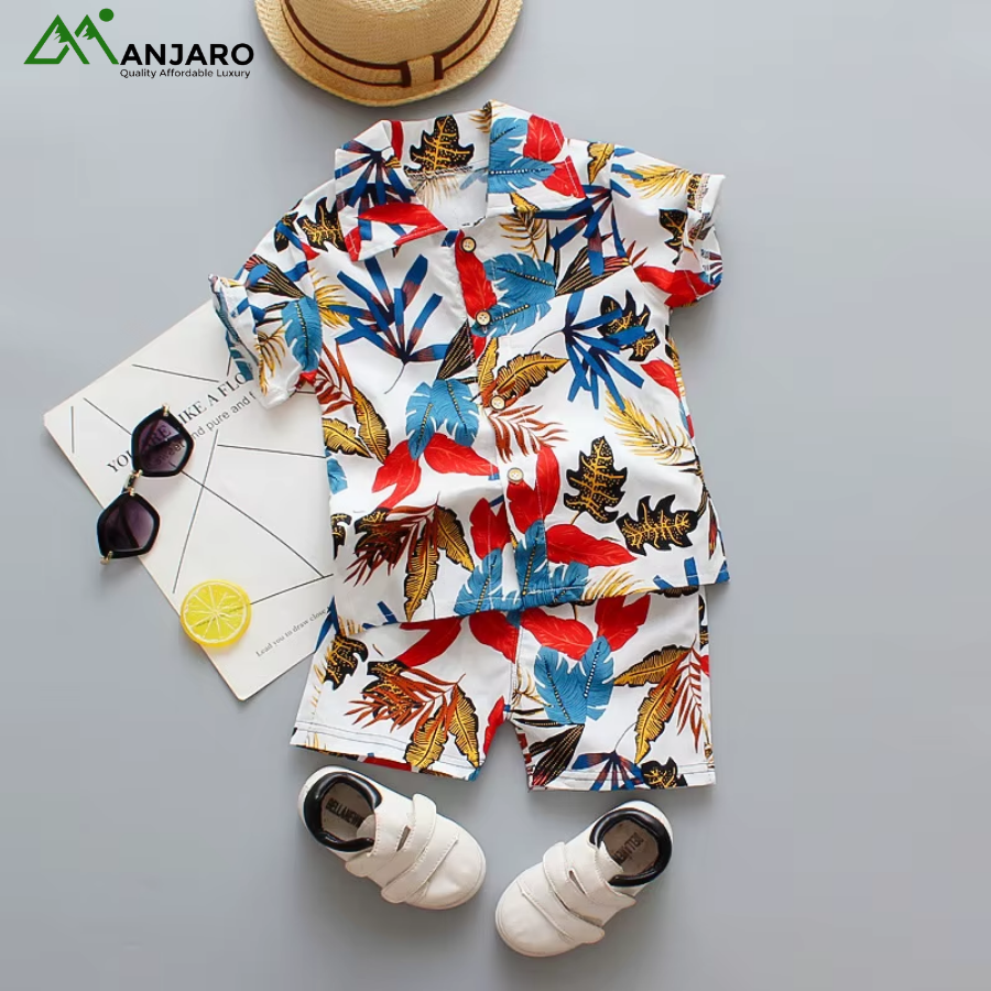 Kids Clothes Set Baby Boy T-Shirt & Shorts – Cotton Printed Summer Casual Outfit(Shipping Fee Included)