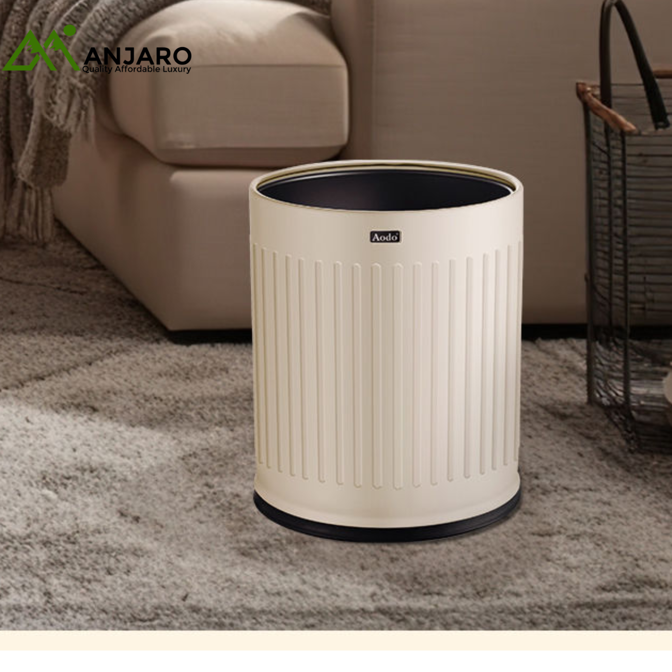 Large-Capacity Ins-Style Metal Double Trash Bin