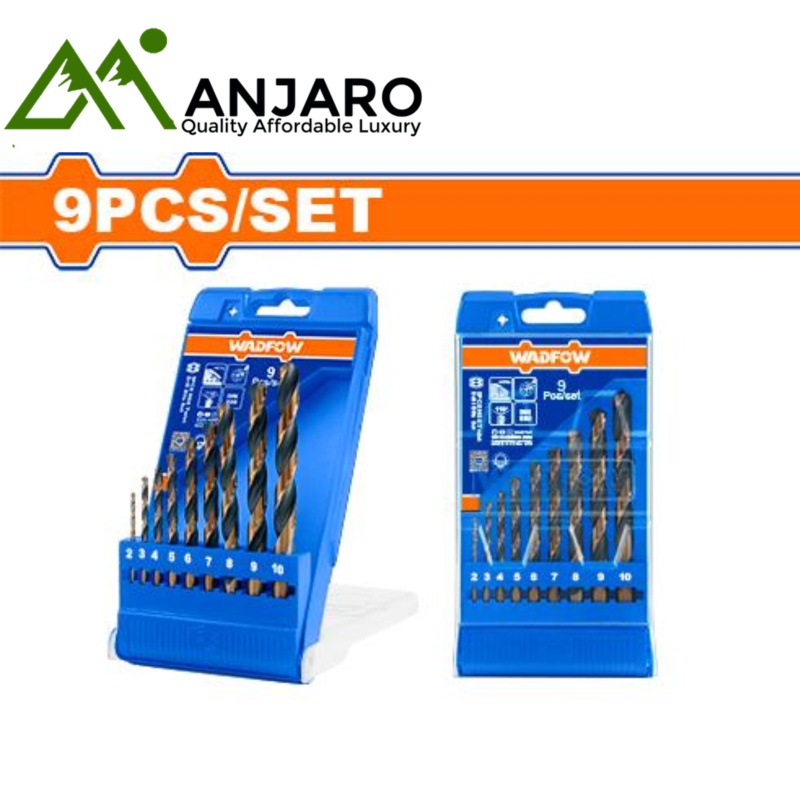 WTD6B02 9 Pcs HSS Twist Drill Bits Set