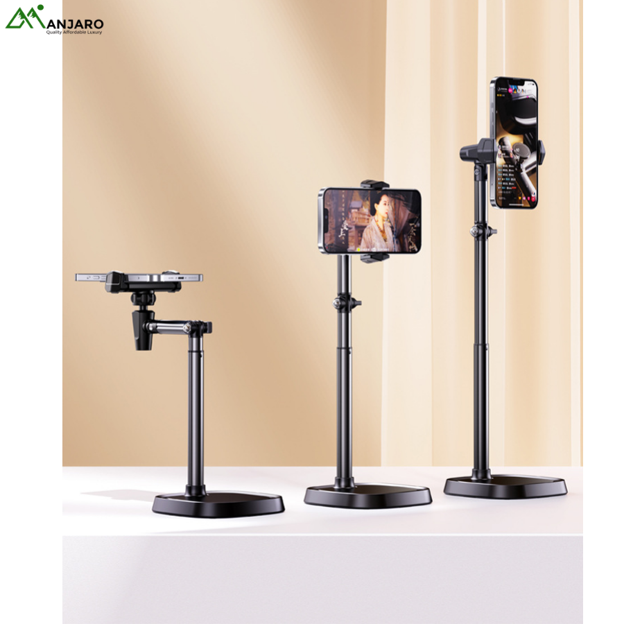 Boneruy Overhead Desktop Mobile & Camera Stand – Adjustable Telescopic Aluminum Alloy Live Broadcast Holder(shipping fee included)