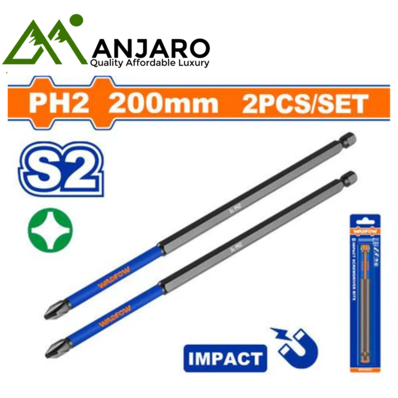 Impact Screwdriver Bit Set PH2 200mm