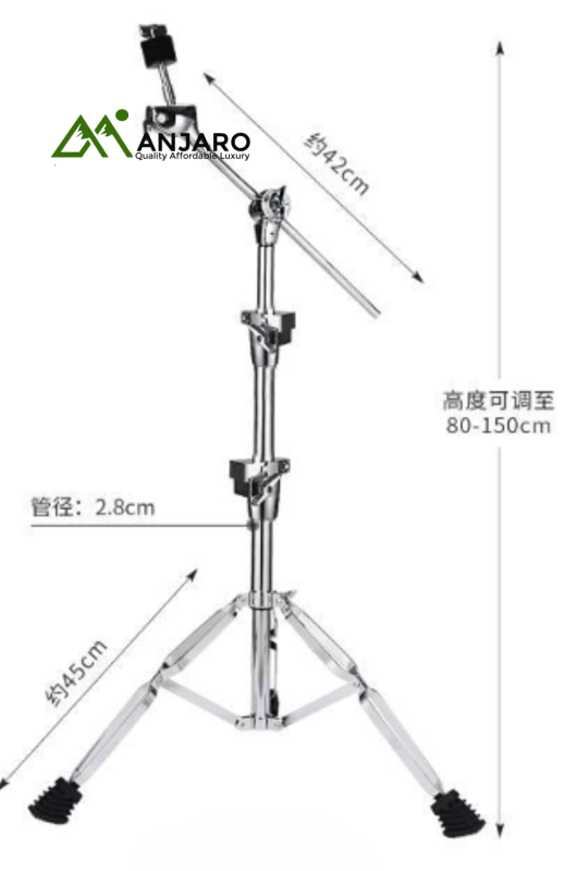 Asanasi B-800 Slanting Cymbal Stand – 28mm Pipe, 3-Section Steel Design