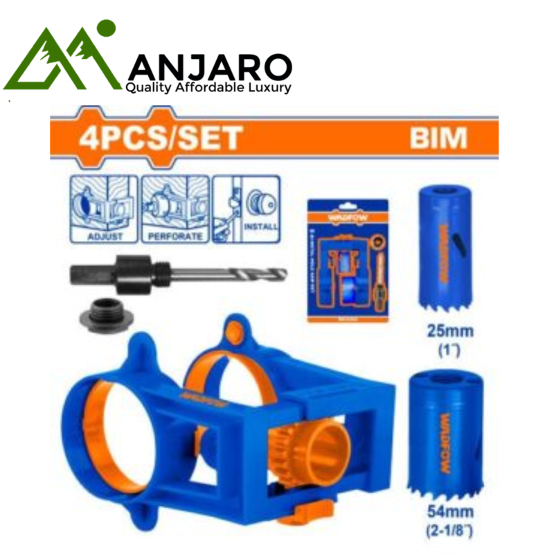 WKJ2404 4Pcs Door Lock Installation Hole Saw Set