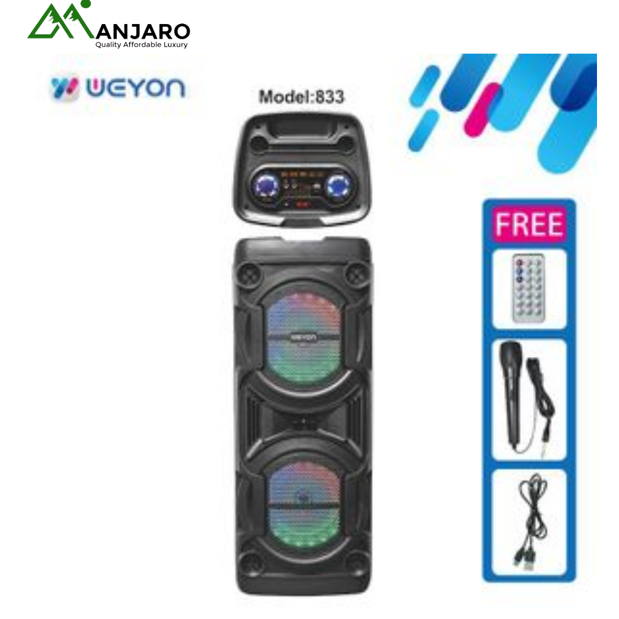 Weyon 833 Bluetooth Soundbar with Microphone – Wireless TV Speaker with Deep Bass & Clear Voice Output