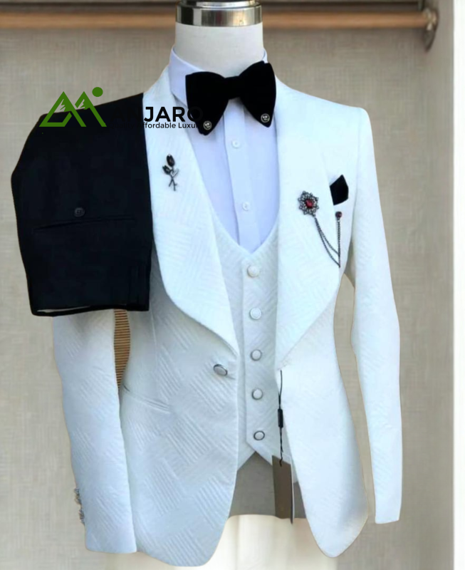 Quality White 3PCS Suit – Tailored Fit, Premium Fabric, Elegant Look for Formal & Special Events
