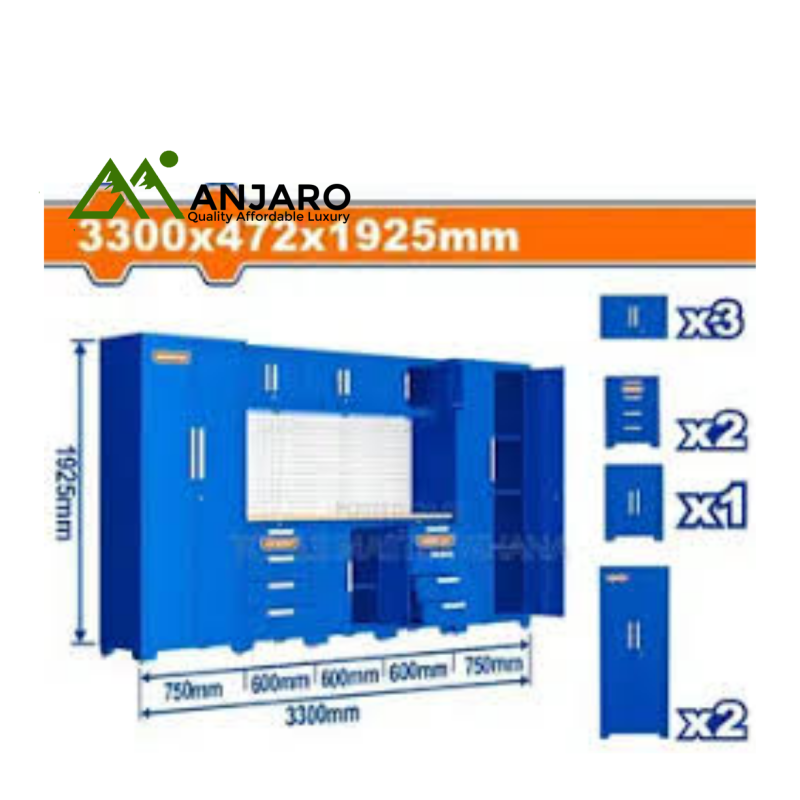 WCS3A08 Heavy-Duty Modular Garage Cabinet Set