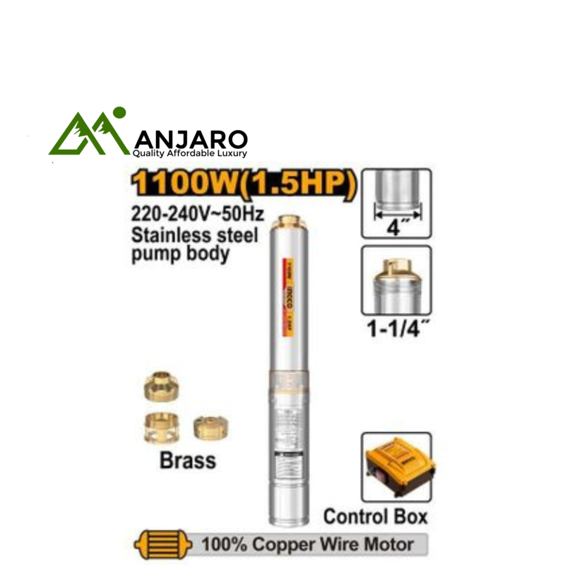 Ingco 4" Deep Well Pump – 1100W 1.5HP DWP110062
