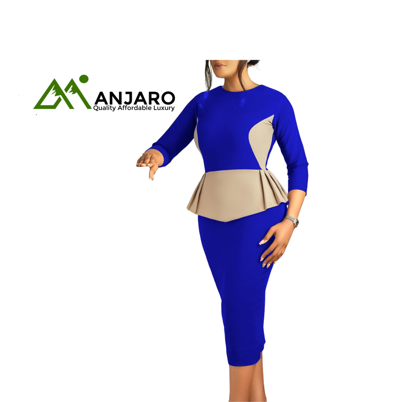 Autumn/Winter Elegant Color-Block Hip Dress