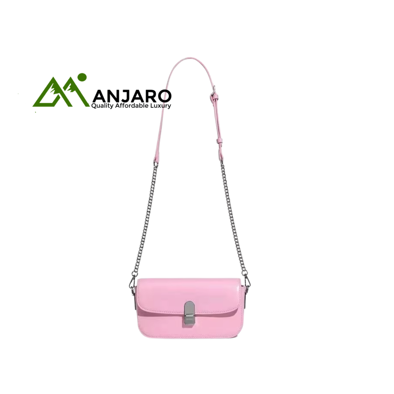 Women's Quilted PU Leather Sling Shoulder Bag – Simple Underarm Handbag with Zipper Closure & Lock Detail
