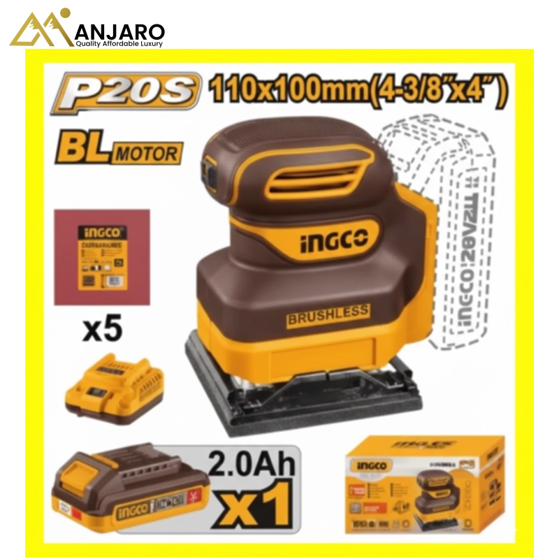 INGCO  Cordless Sheet Sander – 110x100mm CSHSLI20241