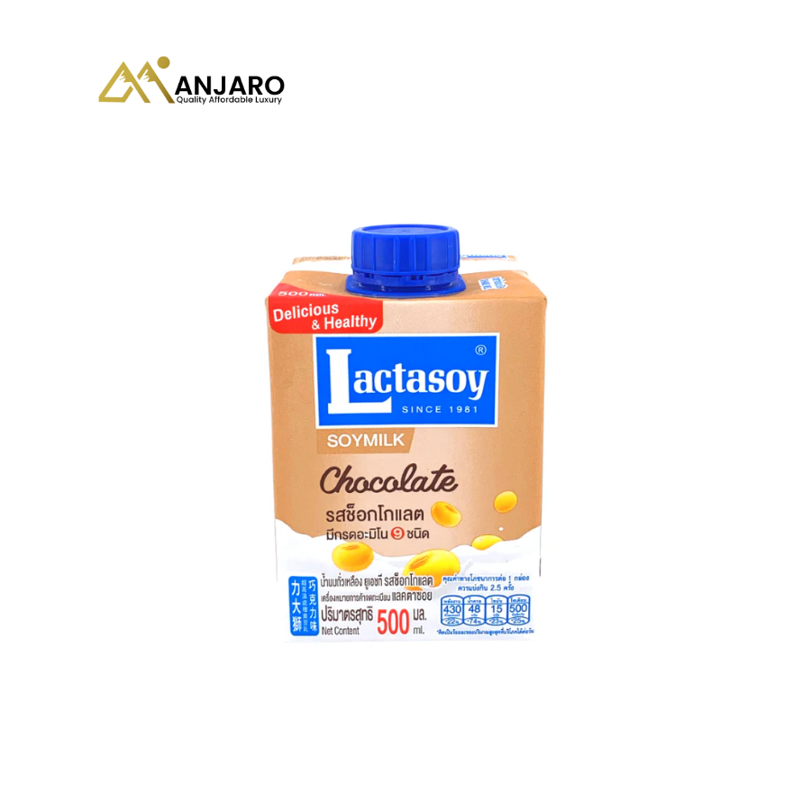 Lactasoy Chocolate Soy Drink – 500ml (12 Pack in Box | Creamy & Nutritious)