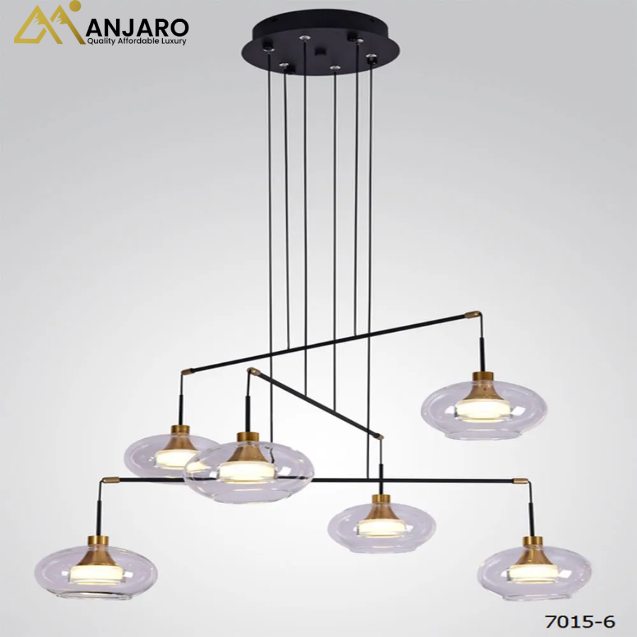 Lyustra LED 7015-6 6x8W 3500K BLACK (TEKAVIZE)1