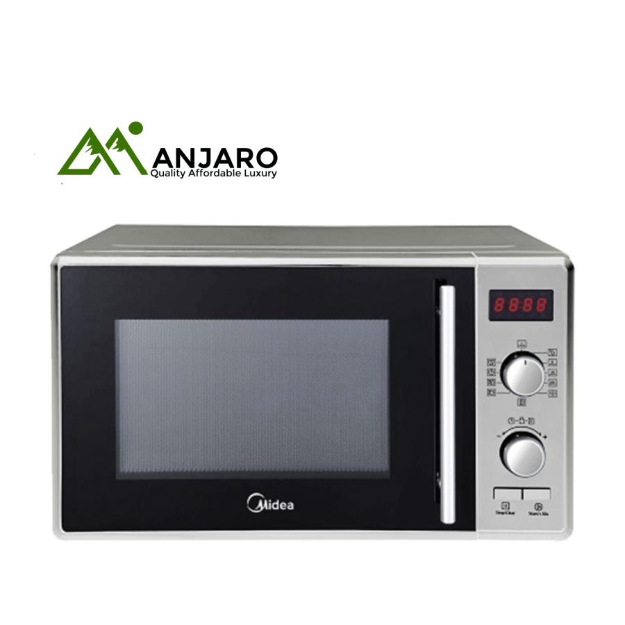 Midea 25L 900W Digital Grill Microwave Oven - Silver Finish with 8 Auto Menus