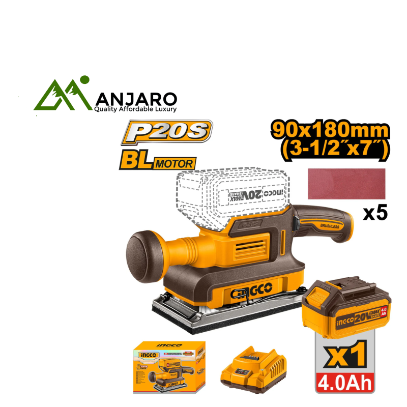 CFSLI20311 20V Brushless Cordless Finishing Sander – 13000rpm, Aluminum Base, Battery & Charger Included