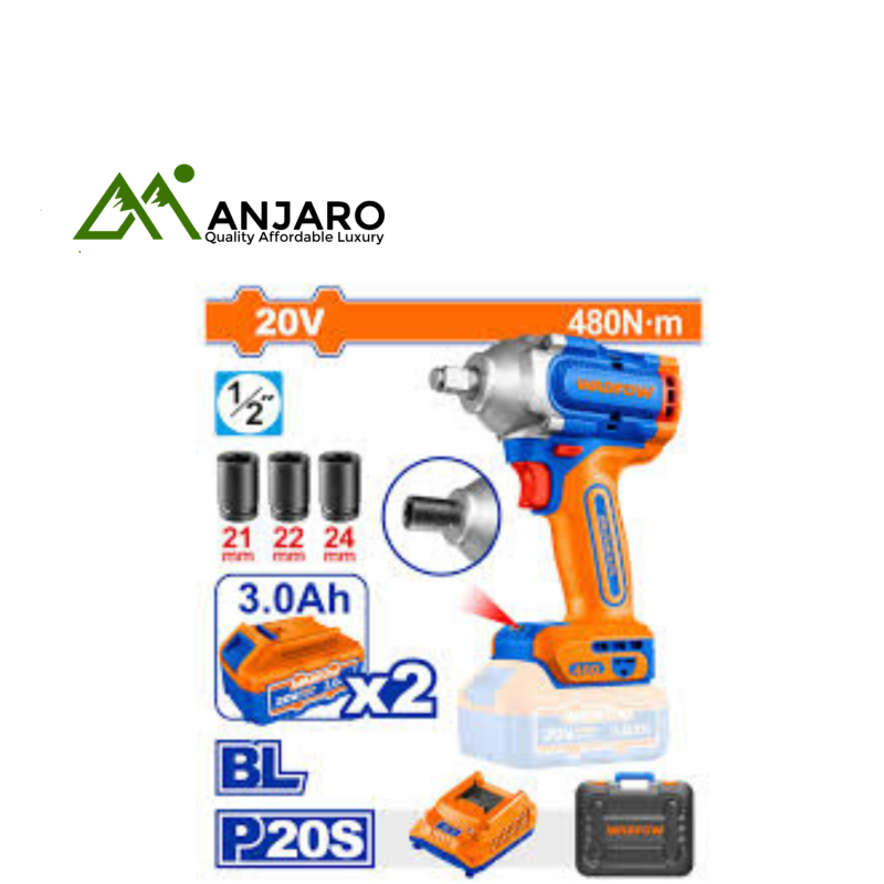 Wadfow 20V Cordless Impact Wrench WCD1B48