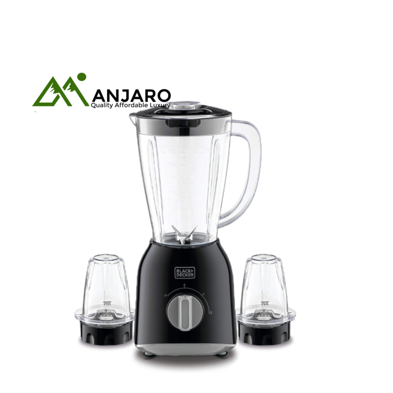 Black & Decker Blender BX365-B5 – 1.5L Plastic Jar, 400W Motor, 2 Speed with Pulse, Grinder Mill