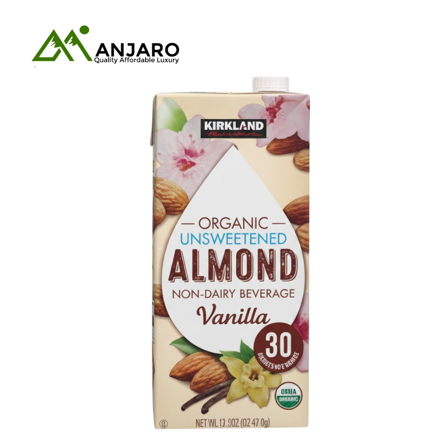 Kirkland Organic Almond Milk – 1L | Unsweetened, Plant-Based Dairy Alternative