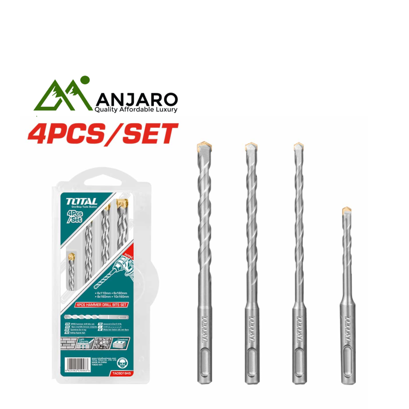 Total  4 Pcs hammer drill bits set TACSD1945