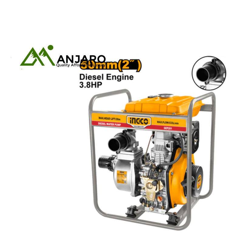 GEP201 Diesel Water Pump – 3.8HP 2" Portable Pump | 533L/Min High Flow & 30m Lift Power