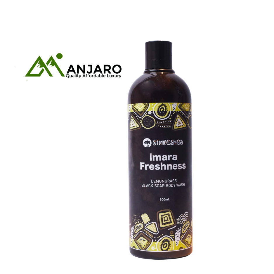 Imara Freshness Black Soap Body Wash – 500ml Deep-Cleansing African Formula with Lemongrass & Tea Tree