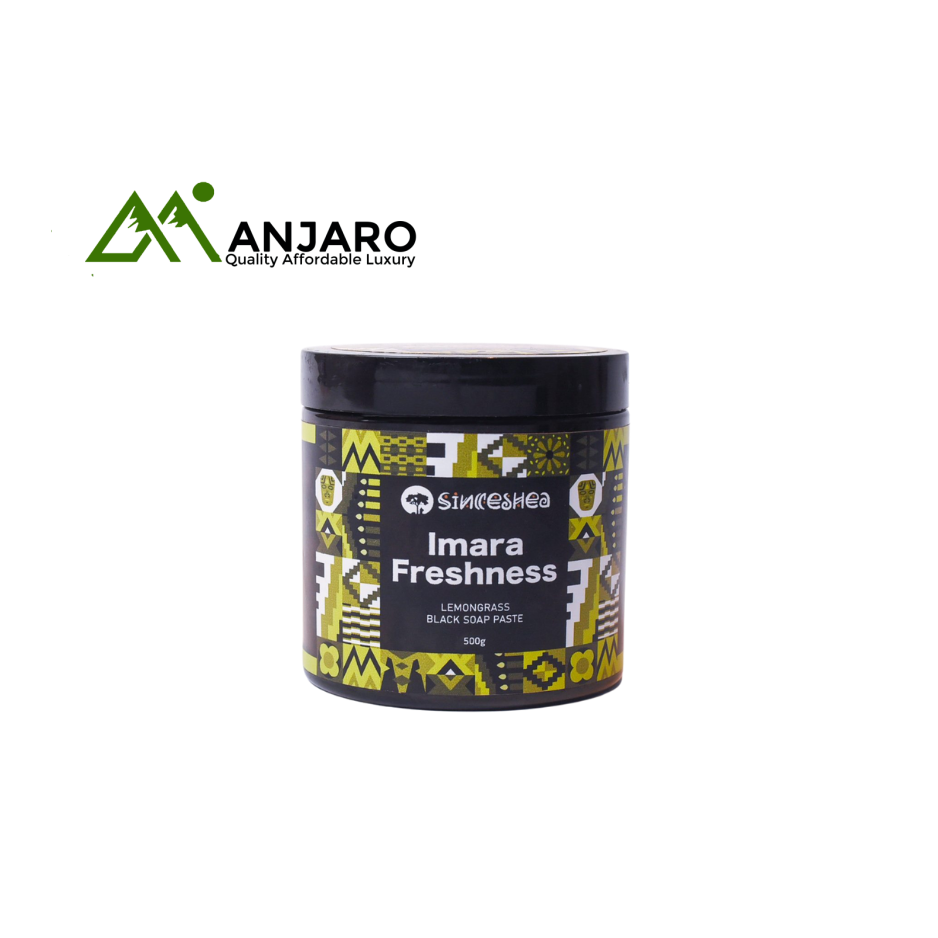 Imara Freshness Black Soap Paste – 500g African Herbal Cleanser with Lemongrass & Tea Tree Oils