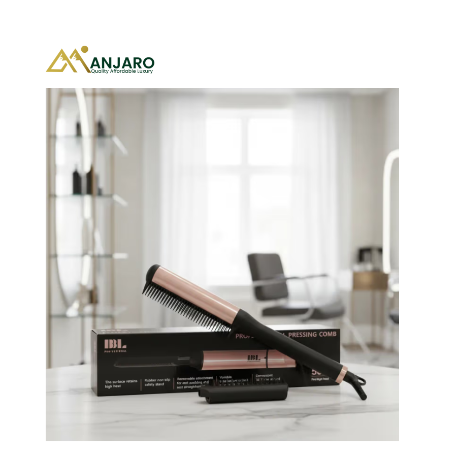 BBL Professional Hot Pressing Comb | Electric Hair Straightening Comb for Smooth Silk Press & Salon Styling