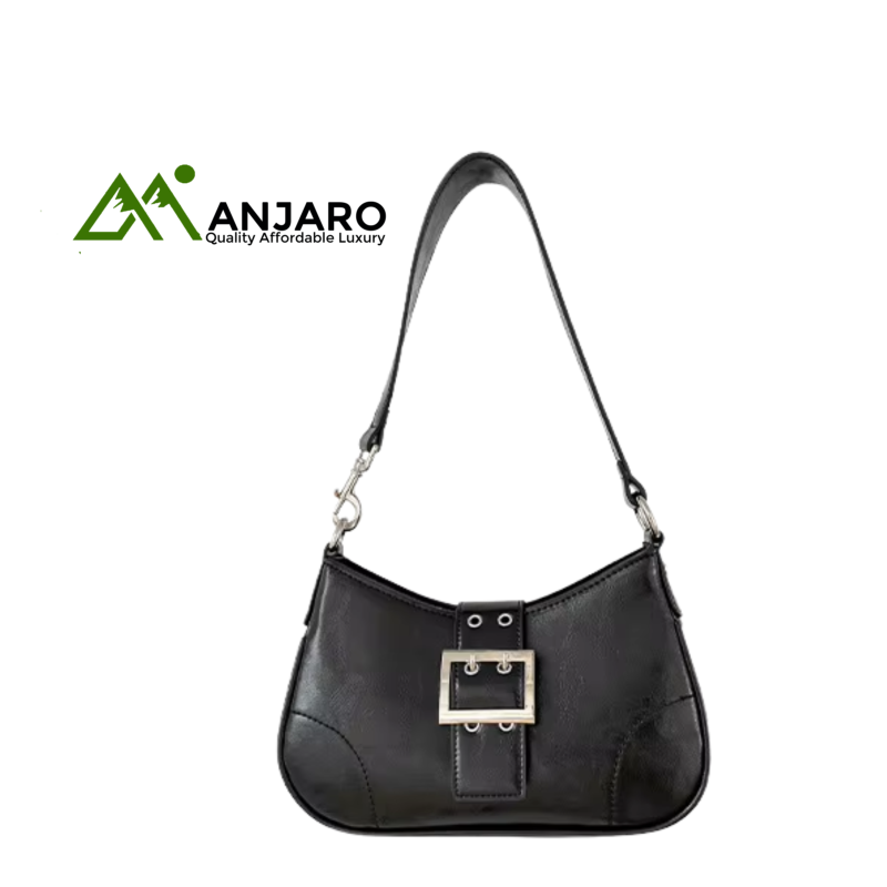 Niche Oil Wax Skin Canvas Underarm Bag – Korean Trend Shoulder Bag for Women