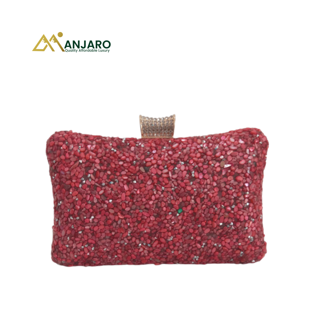 Honeycomb Gold & Black Acrylic Clutch Bag