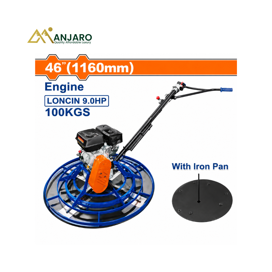 WADFOW Gasoline Power Trowel– 9HP Concrete Finishing Machine – 46" Rotor Diameter WQM1A46