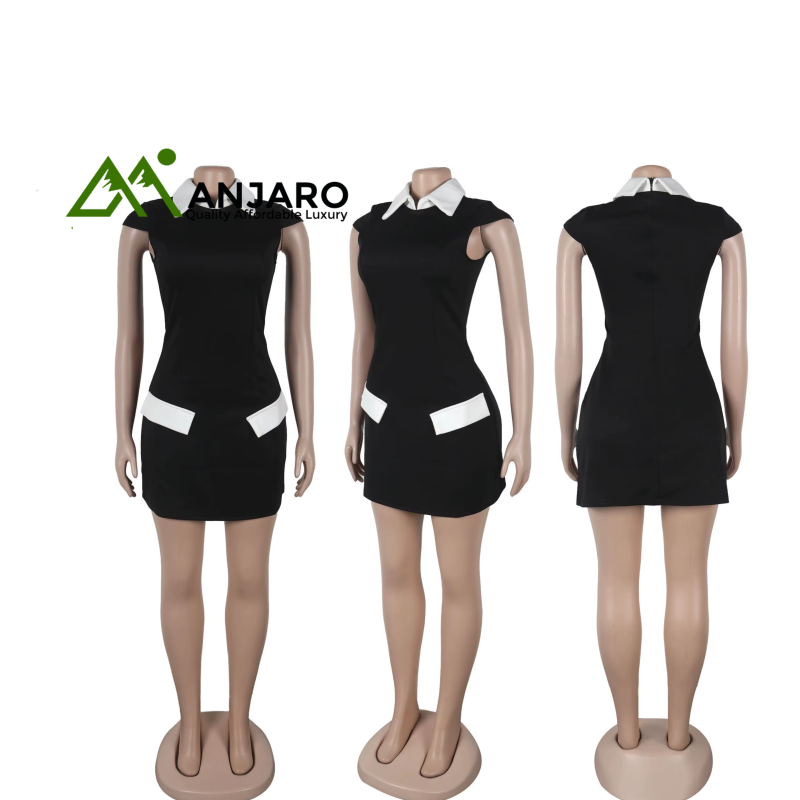 Short Sleeve Mini Dress for Women – Casual & Party Bodycon Dress with Zipper Detail | Chunya