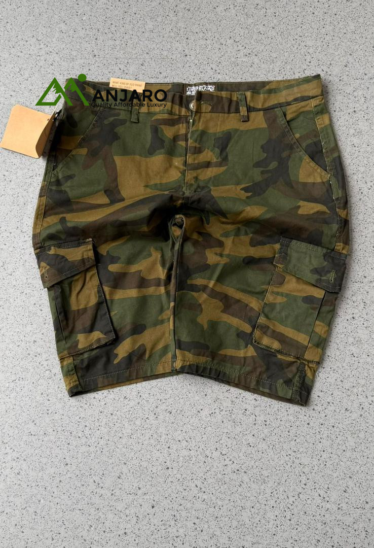 Camo Side Pocket Shorts – Utility Streetwear, Durable Fabric, Multi-Pocket Cargo Design for Everyday Comfort