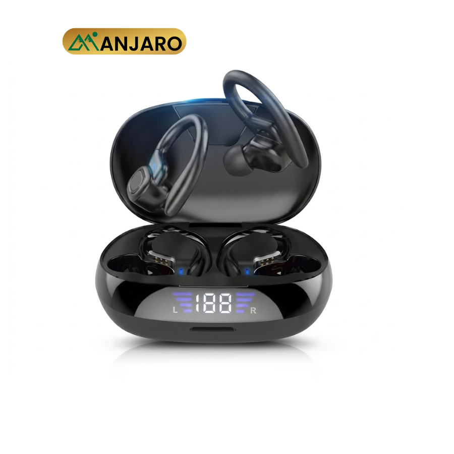Bluetooth 5.3 True Wireless Earbuds with 500mAh Charging Case – Black & Red Wireless Earphones VV2