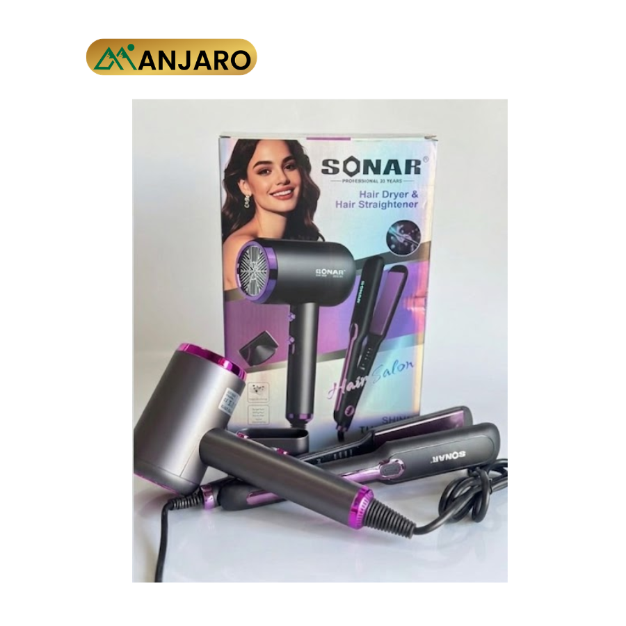 Sonar Hair Dryer & Hair Straightener – 2 in 1 Hair Styling Tool for Drying, Smoothing & Straightening