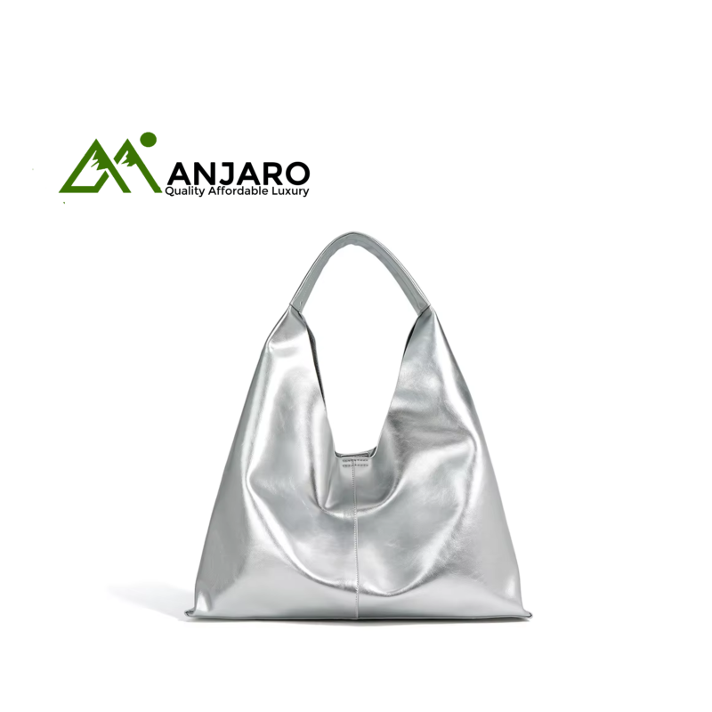 Cow Leather Ladies Shoulder Bag – Genuine Cowhide Handbag Tote with Hasp Closure & Polyester Lining