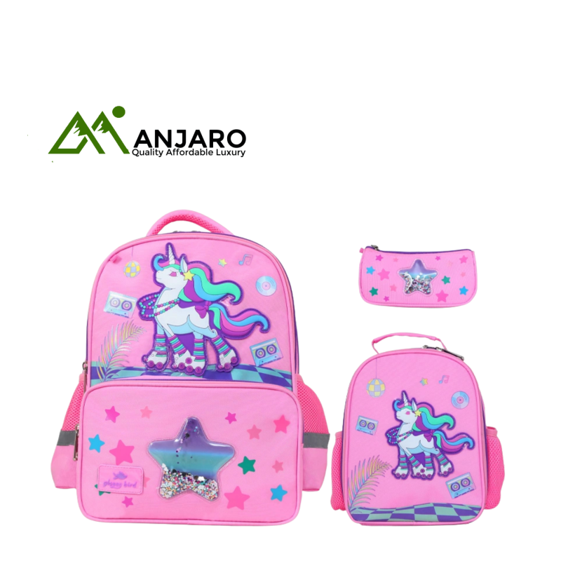 Glossy Bird Unicorn 3-Piece Trolley Backpack Bundle
