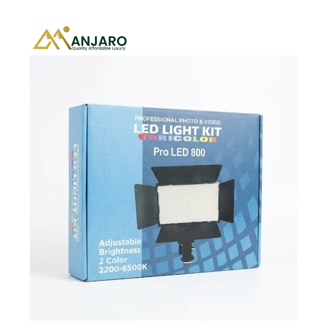 Pro LED 800 Light Kit – Bright Professional Lighting with Tripod Stand & Rechargeable Batteries