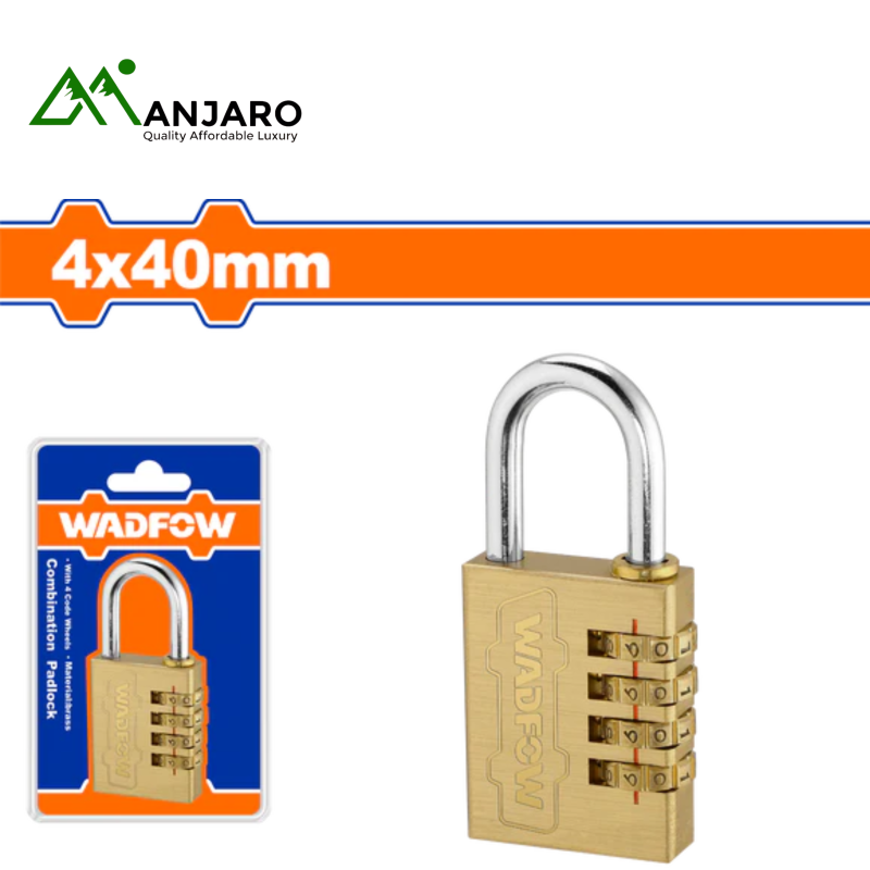 WPD3444 4-Digit Brass Combination Padlock