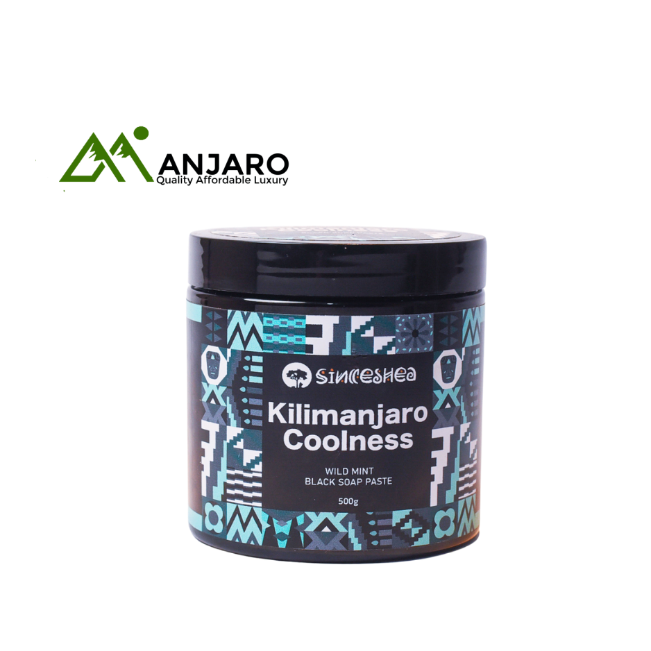 Kilimanjaro Coolness Black Soap Paste – 500g Wild Mint African Black Soap for All Skin Types