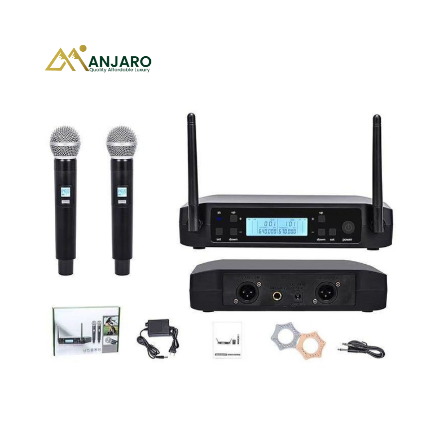 Shure 2-in-1 Cordless Wireless Microphone System – Dual UHF Handheld Microphones