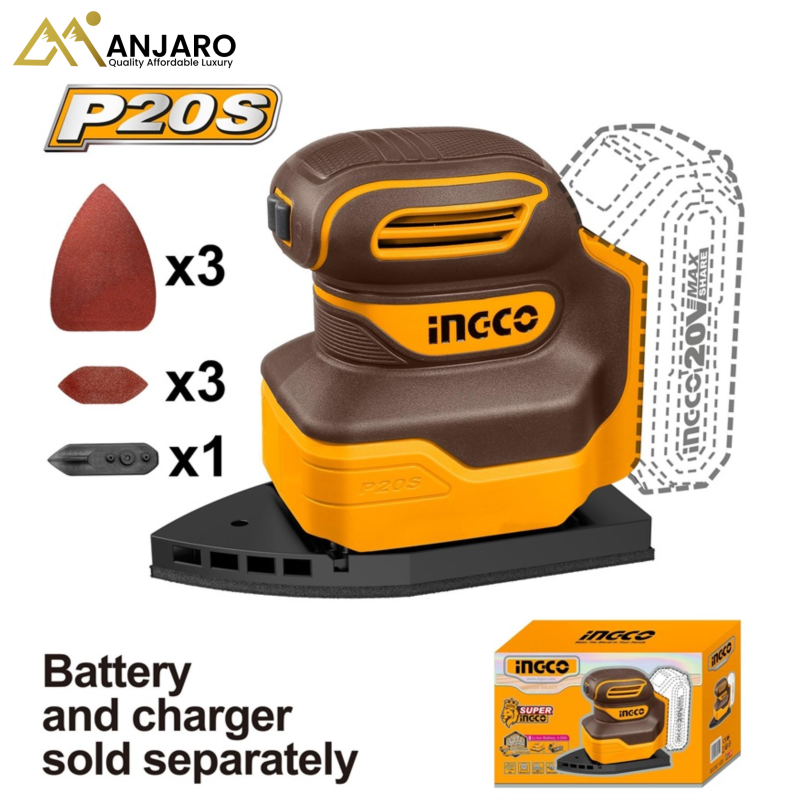 INGCO  Cordless Palm Sander – 20V CPSLI2014