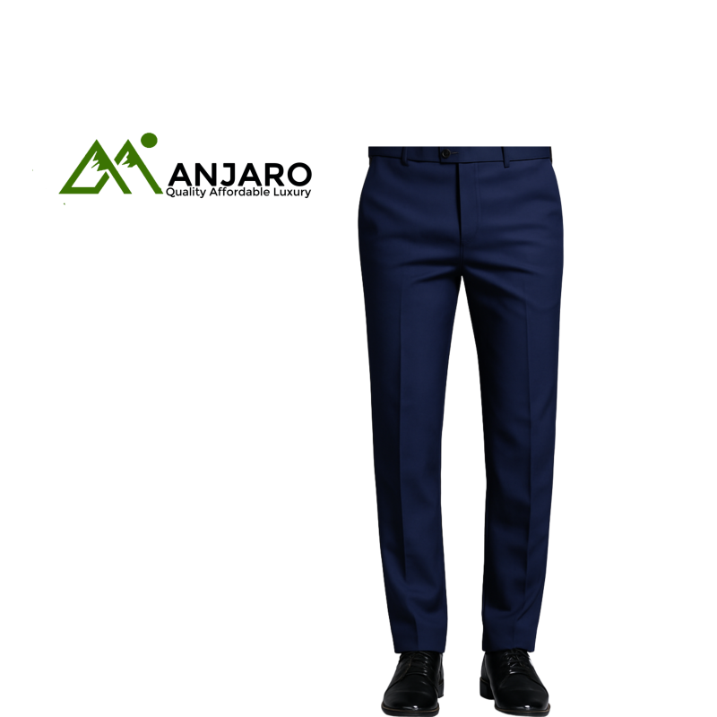 Men’s Slim-Fit Stretch Navy Blue Formal Trousers – Modern Elegance & Everyday Comfort
