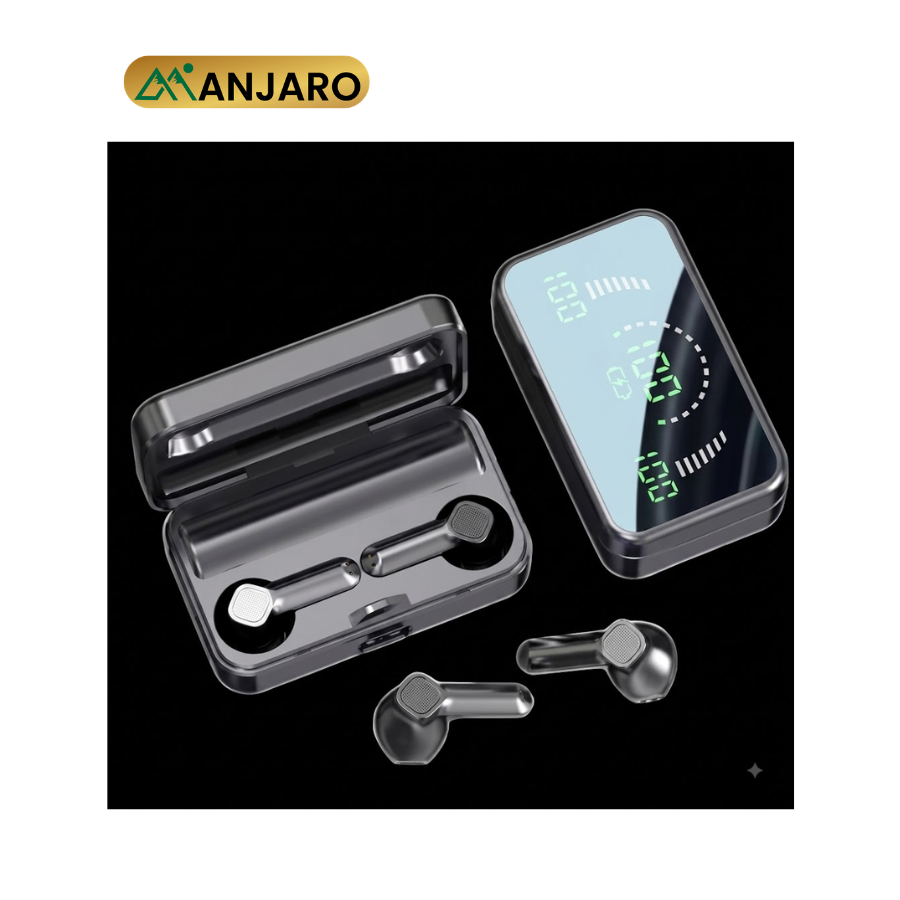Bluetooth Headset Bluetooth 5.2 – 3H Call Duration, 50mAh Battery, Black/White – V9