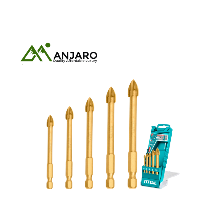 Total TACSD7256 5 Pcs glass drill bits